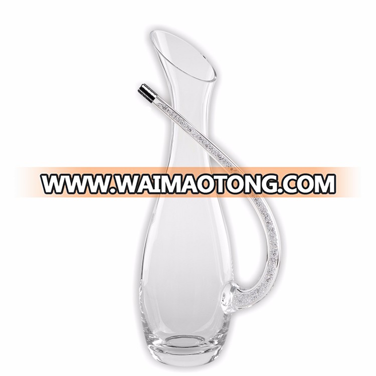 Slanted Cutting Mouth Clear Crystal Glass Wine Decanter