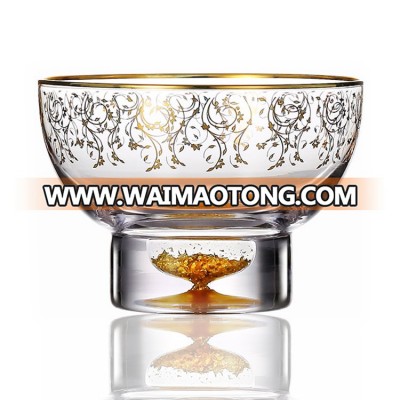 Gold Decorative Crystal Fruit Bowls Wedding Dinnerware Food Bowl Sets