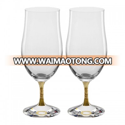 Gold Short Stem Drinking Wine Glass Cup Crystal Glassware Water Glasses