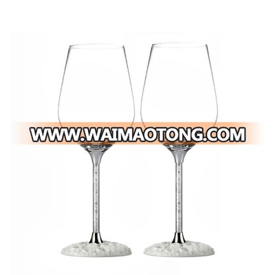 Handmade Gift Wine Glass White Ceramic Base Goblet Crystal Wine Glassware