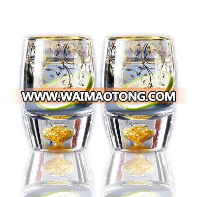 Handmade Crystal Round Shape Thick Bottom Vintage Wine Glasses Barware Whisky Glass Tumbler